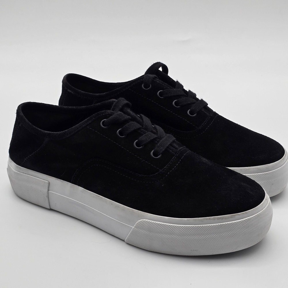 Vince Copley Black Suede Platform Lace-Up Sneakers Size 7.5 Women's Shoes Street